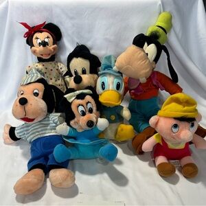 VINTAGE 80’s & 90’s DISNEY PLUSH LOT OF 7 MATTEL HASBRO MICKEY’S CHRISTMAS CAROL